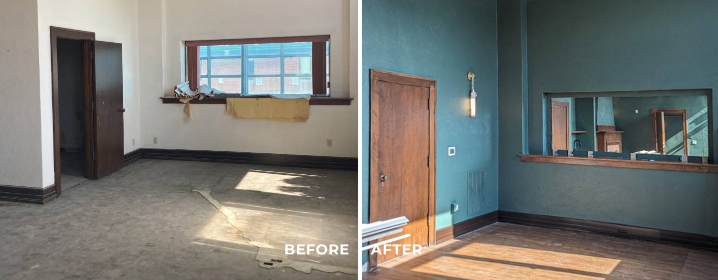 Editors officed restored as part of a historic renovation